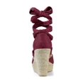 thumbnail image 2 of BLISSFUL STEP Chaussures pour Femmes Espadrilles à Lacets Sandales Compensées à Plateforme Bourgogne 9, 2 of 8