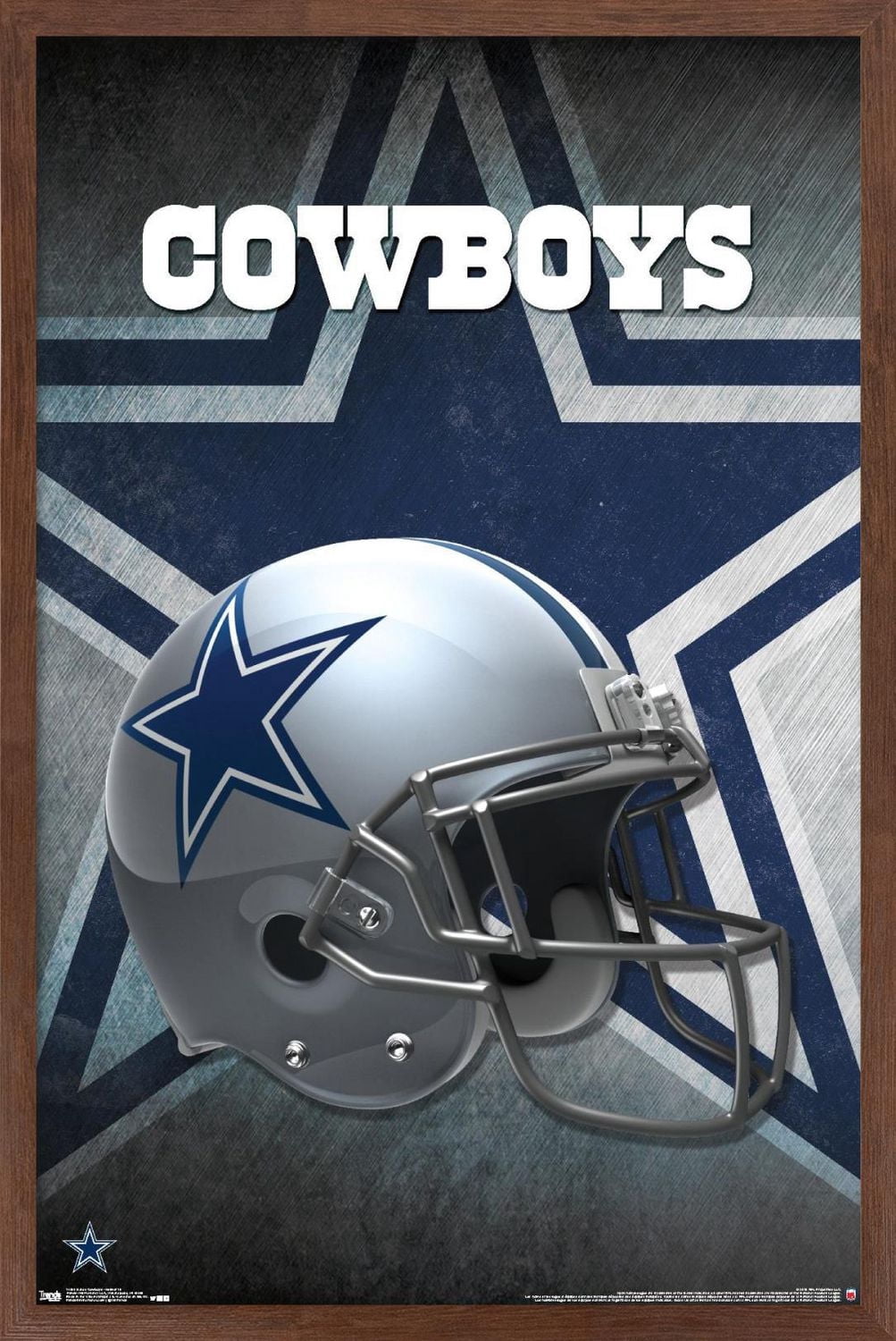 NFL Dallas Cowboys - Helmet 16 Wall Poster, 22.375" x 34" Framed