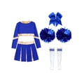 thumbnail image 4 of Sxiwei Kids Girls Cheerleading Uniform Cheer Outfits Metallic Patchwork Competition Performance Costume D04 10, 4 of 5