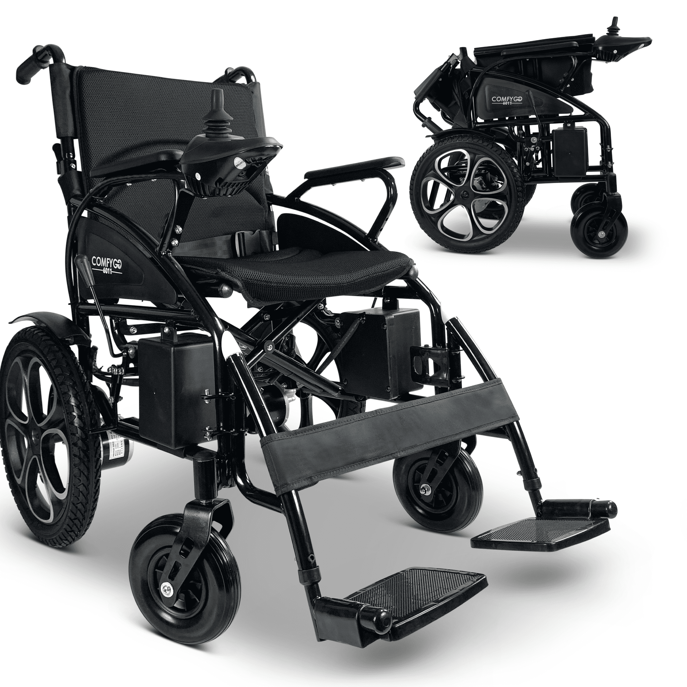 ComfyGO Electric Wheelchair, Lightweight Folding Wheelchairs,Motorized Wheel Chair, 17″ Wide Seat, 265 Max Loading Weight, Fits Any Trunk