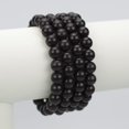 thumbnail image 2 of Bracelet Extensible Unisexe en Perles Rondes de 8 mm en Shungite Noire Naturelle, 2 of 3