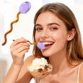 thumbnail image 3 of Iced Coffee Glass Cup, Colorful Transparent Glass Coffee and Dessert Spoons with Arched Wave Handles, 3 of 7