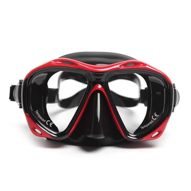 Amdohai Lunettes de Plongée Antibuée pour Hommes et Femmes, Lunettes de Plongée en Apnée à Deux Fenêtres, Lunettes de Natation pour Plongée sous-Marine, Lentille en Verre Trempé, Silicone Flexible pour Ski