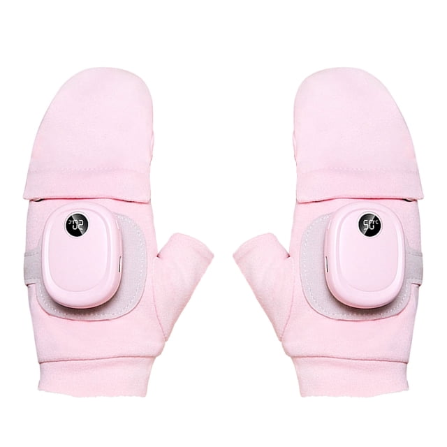 Upgraded Heating Fingerless Hand Warming Rechargeable Hand Warming Heating Work Cycling Skiing Motorcycle Camping Hiking Small Pedal under The Desk Elliptical Exercise Workout Bands Stationary Bike