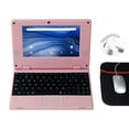 thumbnail image 1 of T&C 7" Inch Portable Kids Laptop Computer Powered by Linux-Android 12 Operating System, USB, Wi-Fi- Pink, 1 of 7