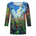 thumbnail image 5 of Mceream T-Shirt St Patricks Day à Manches 3/4 pour Femmes, Hauts de Printemps à Col Rond, T-Shirts Décontractés, Blouses à Imprimé Floral, T-Shirts Graphiques, Tenues d'Été, Hauts Bohèmes, Grande Taille, Chemises à Imprimé Trèfle L, 5 of 5