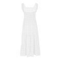 thumbnail image 4 of Birdeem Womens Sleeveless Extra Long Solid Shoulder Strap Dot Tank Top A-Line Hem Layered Dress, 4 of 5