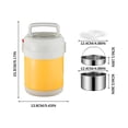 thumbnail image 2 of Vaidha 1600ml Portable Lunch Box 304 Stainless Steel Insulated Lunch Jar 3 Layer Pot Rice Bucket Adult Bucket Lunch Box For Outdoor, 2 of 4