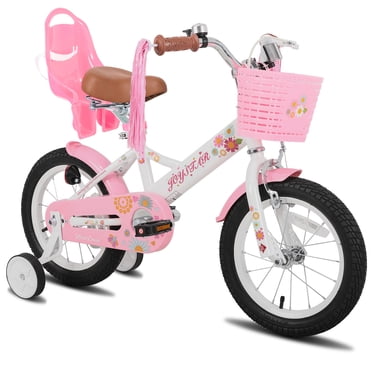 JOYSTAR Little Daisy Vélo pour Enfants pour Filles et Garçons de 2 à 7 Ans, Vélos pour Filles de 12 14 16 Pouces avec Siège pour Poupée et Rubans, Vélo pour Garçons avec Drapeau et Plaque Numérotée, Plusieurs Couleurs