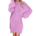 thumbnail image 1 of Robe Chandail pour Femmes 2025 Longueur Moyenne à Manches Longues Col Rond Décontractée Ample Robe en Peluche Robe Chandail Surdimensionnée Automne Hiver Ample Décontractée Douce Chandail, 1 of 5