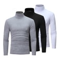thumbnail image 1 of XUNZOO Chandails à Col Montant pour Hommes 3 Pcs Manches Longues Col Roulé Chandail Hauts Noir&Blanc&Gris m, 1 of 7