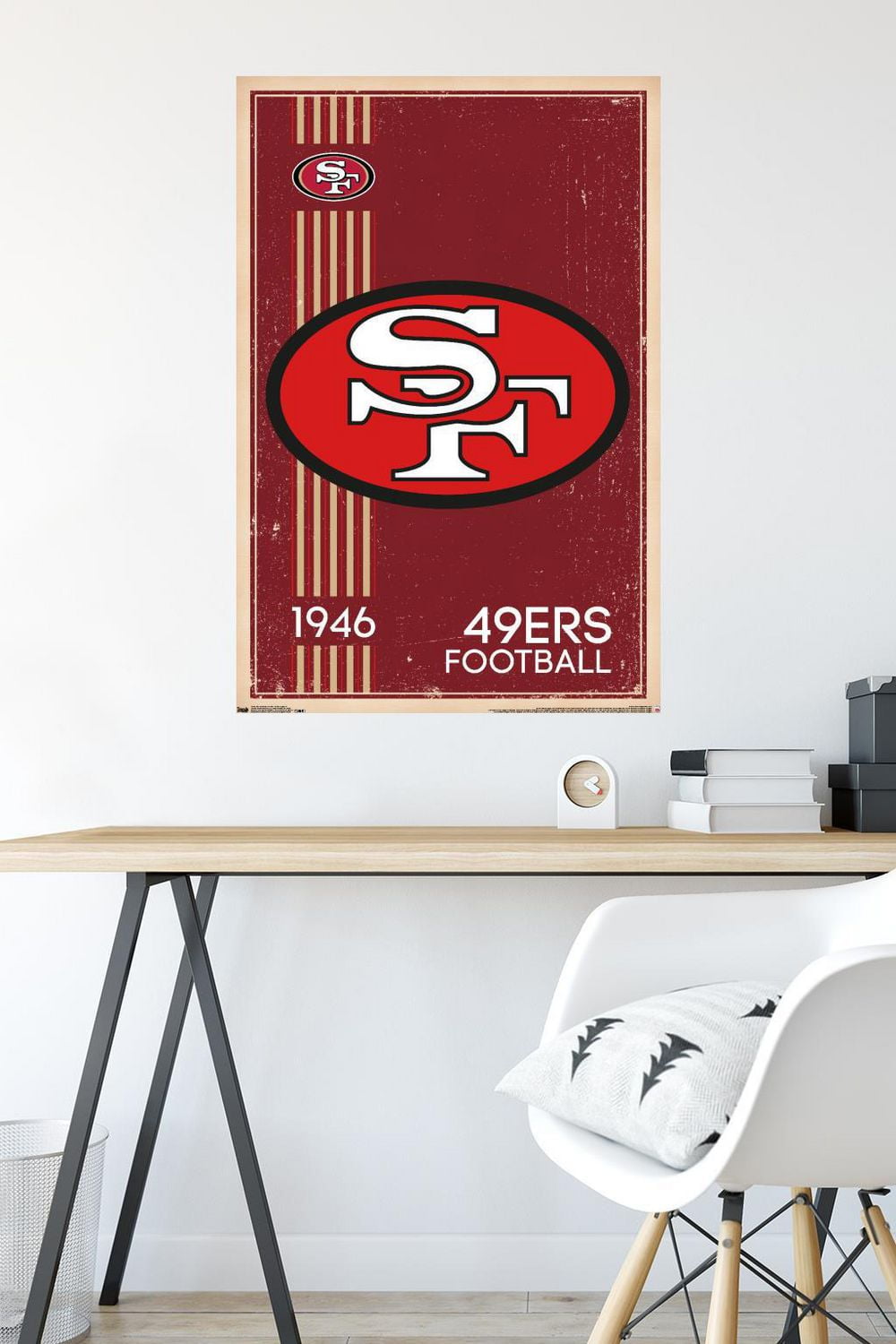 NFL San Francisco 49ers - Retro Logo 14 Wall Poster, 22.375" x 34" Framed