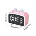 thumbnail image 3 of Pink Wireless Bluetooth Speaker Alarm Clock Audio Card Playback Radio Led Display Hands Free Calling Mini Clock For Home Office Plastic 138 Char Pink, 3 of 6