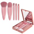thumbnail image 1 of 5 Pcs Portable Makeup Brushes Set with Mirror Box, 1 of 1