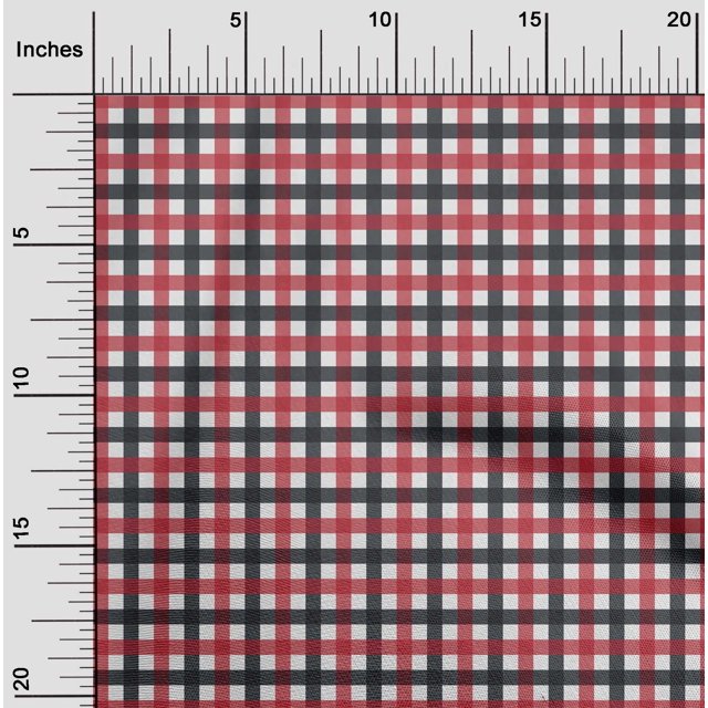 oneOone Cotton Cambric Fabric Gingham Check Print Fabric BTY 56 Inch Wide