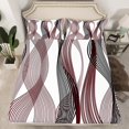thumbnail image 2 of Erosebridal Chic Geometric Sheet Set Full, Maroon Stripes Bedding Sets Full Size, Abstract Decor 4pcs, 2 of 7