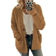 thumbnail image 1 of MAWCLOS Manteau Femme Hiver Chaud Veste Cardigan Manteau Ample Fête Manches Longues Café m, 1 of 8