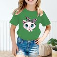 thumbnail image 2 of PMVFHDE T-Shirts d'Été Décontractés pour Filles, T-Shirt Graphique Mignon à Col Rond et Manches Courtes pour Fille, T-Shirt d'Été Décontracté Vert, 11-12 Ans, 2 of 5