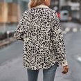 thumbnail image 4 of PEZHADA Womens Shacket Jacket New Leopard Print Button Long Sleeve Jacket Shirt Coat with Pocket Beige, 4 of 6