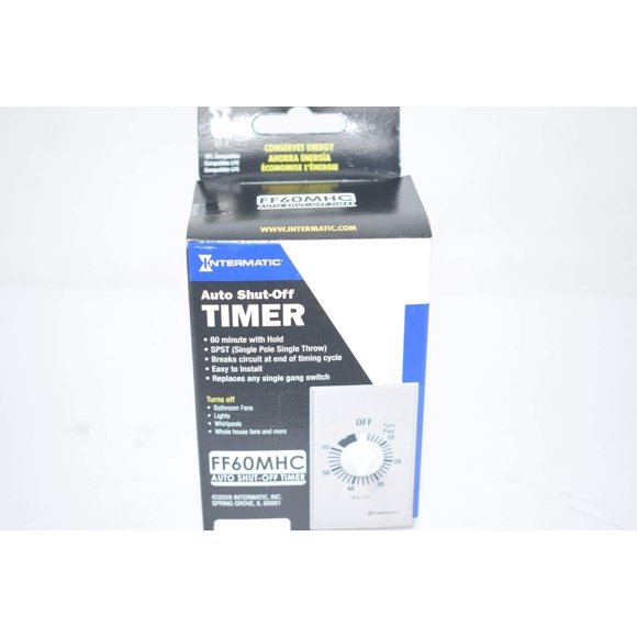 Intermatic Ff60Mhc Timer 60 Minute Spring Wound Commercial Timer W/Hold - White Dial