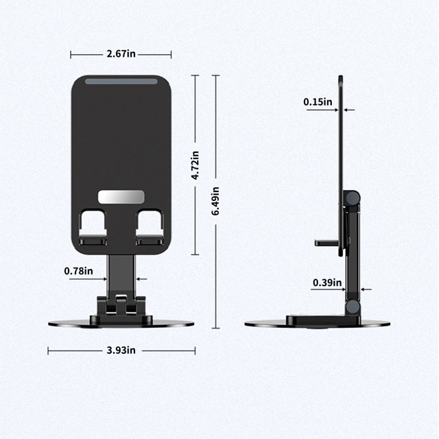 Ruiboury Support de Téléphone de Bureau Support Pivotant Réglage de Rack Pratique en Alliage d'Aluminium Support Rotatif pour Téléphone Portable Or