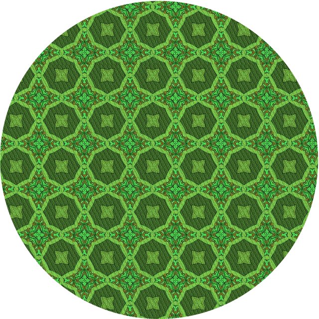 Ahgly Tapis Rond Lavable en Machine Intérieur Transitionnel Vert Pois, 3 Pieds Rond