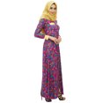 thumbnail image 3 of Bimba Womens Muslim Printed Jilbab Dress Designer Abaya With Pockets & Hijab, 3 of 7