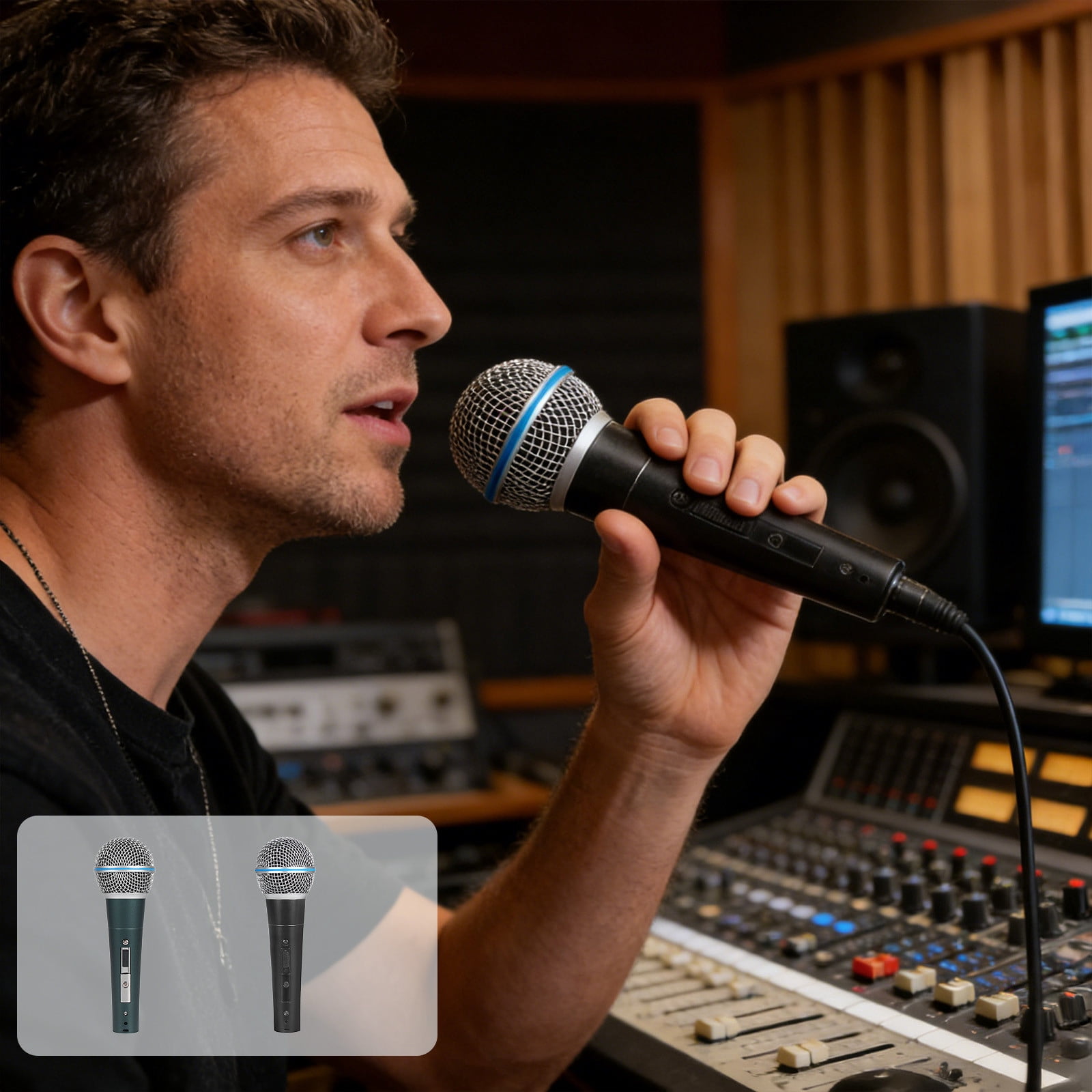 Sentmoon Professional Vocal Mic Wired Microphone 6.5mm Jack Dynamic Mic with 9.8ft Connecting Cable Handheld Karaoke Mic for Stage Performance Public Speaking Party Singing Audio Equipment