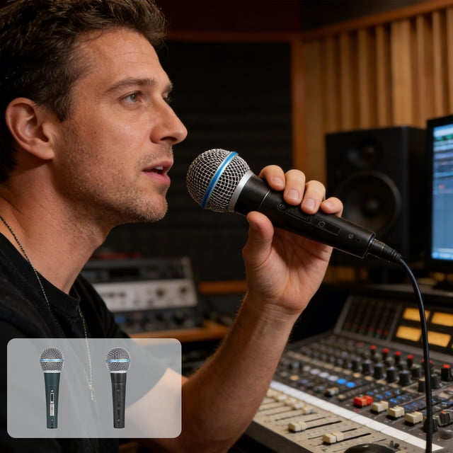 Sentmoon Professional Vocal Mic Wired Microphone 6.5mm Jack Dynamic Mic with 9.8ft Connecting Cable Handheld Karaoke Mic for Stage Performance Public Speaking Party Singing Audio Equipment