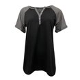 thumbnail image 4 of CEHVOM Fashion Woman V-Neck Short Sleeve Tops T-Shirt Summer Button Loose Blouse, 4 of 4