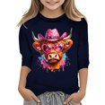 thumbnail image 1 of TZEWGL Tees For Newborn Print Round Neck Loose Short Cropped Sleeve Blouse For Baby size 13-14T, 1 of 4
