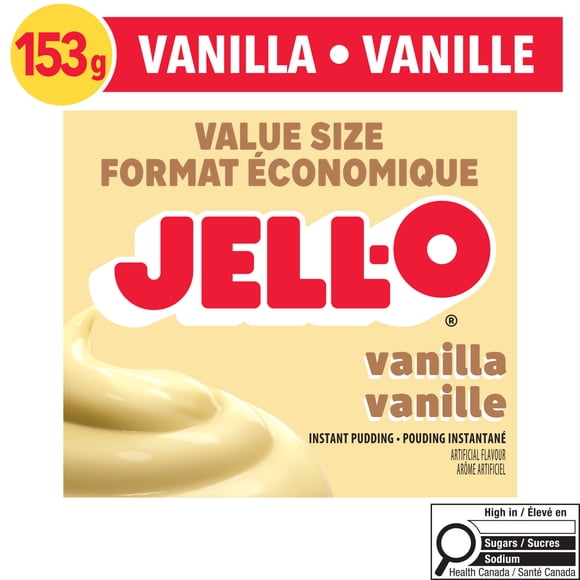 Jell-O Vanilla Instant Pudding Mix, Value Size, 153 g Box