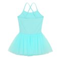 thumbnail image 3 of Ocealan Justaucorps de Danse Ballet à Paillettes pour Filles, Bretelles Spaghetti, Dos Croisé, Turquoise 4TG, 3 of 7