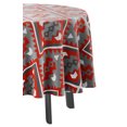 thumbnail image 3 of Vargottam Indoor/OutdoorRoundTablecloth 58 InchRoundTablecloth Imperméable à l'eau PatioTableCoupes, Printemps/ÉtéPour Backyard CircularTable/Bbqs/Picnic -Red & Gray, 3 of 8
