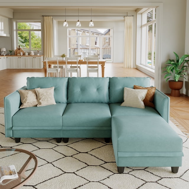 LLappuil Modular Sectional Sofa, 4 Seat Modular Sectional Sofa with Storage, Faux Leather Waterproof Sofa for Living Room