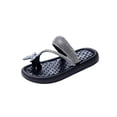 thumbnail image 1 of Girls Slide Sandals Fashionable Spring Into Summer Rhinestone Bow Embellished Thong Sandals, Soft Sole Casual Beach, 1 of 9