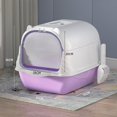 thumbnail image 3 of Hooded Cat Litter Box Deep Loo Anti Splashing Litter Pan Enclosed Cat Toilet, 3 of 8