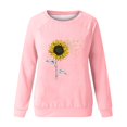 thumbnail image 4 of HKEJIAOI Chandail Graphique Tournesol Femme Manches Longues T-Shirt Décontracté Col Rond chandail Ample, c-Rose TG, 4 of 4