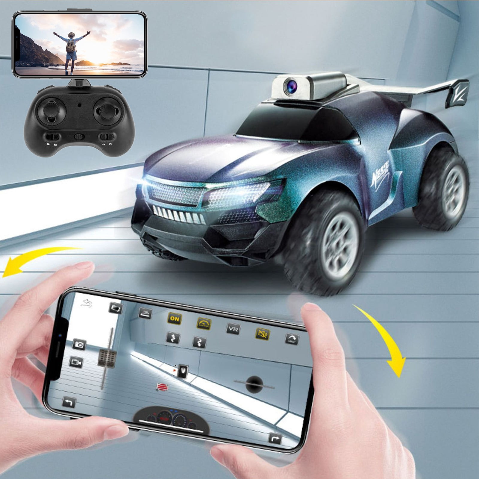 YFGEFTR Deals FPV RC Car With HD 1080P Camera, 2.4Ghz Remote Control Car Speed Adjustable Electric High Speed Vehicle With Colorable Shells For Kids Adults