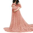 thumbnail image 3 of Vedolay Robe de Maternité Été Robe de Maternité Sans Bretelles Froncée Maxi Tube avec Poches Rose m, 3 of 4