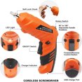 thumbnail image 3 of Electric Cordless Screwdriver, 47-in-1 Drill Driver Screwdriver Set,3.6V Battery Power Rechargeable Screwdriver kit,Rotatable Dual Position Handle with LED Light Charger for Home Office Work, 3 of 9
