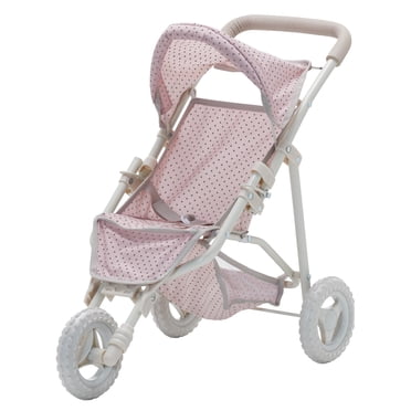 Teamson Kids Doll Stroller for Baby Dolls Jogging Pink/Grey