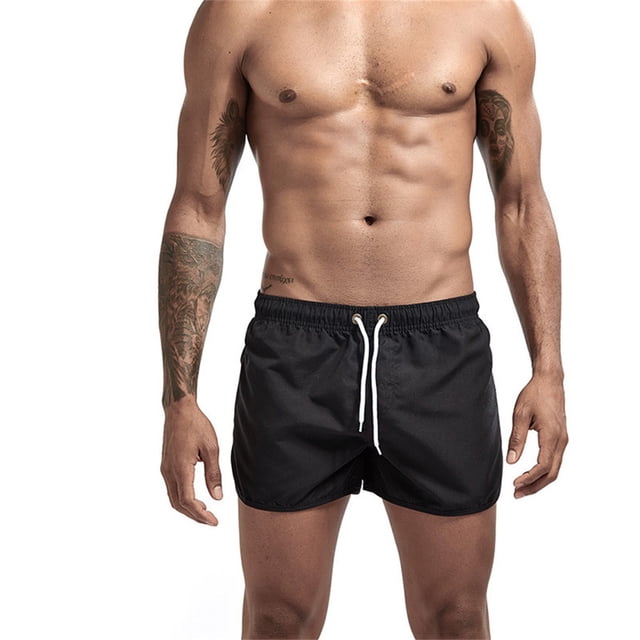 hoksml Mens Swimsuit Trunks Unisex Casual Drawstring Pocket Solid Candy Five Point Beach Shorts Clearance