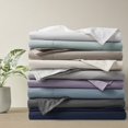 thumbnail image 3 of Madison Park Ensemble de Draps en Coton Percale Peigné Teal Full, 3 of 8