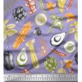 thumbnail image 1 of Soimoi Blue Cotton Poplin Fabric Mixed Vegetable Printed Fabric 1 Yard 56 Inch Wide, 1 of 3