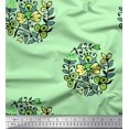 thumbnail image 1 of Soimoi Poly Georgette Fabric Leaves & Floral Block Print Sewing Fabric Yard 52 Inch Wide, 1 of 3