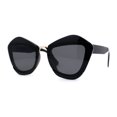 thumbnail image 1 of Womens Angry Eyebrow Line Exposed Lens Cat Eye Sunglasses All Black, 1 of 4
