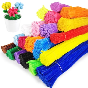 100PCS Colored Pipe Cleaners for Crafts DIY Simulation Bouquet Materials Pipe Cleaners Chenilles Stems Pipe Cleaners Crafts Supplies Fuzzy Pipe Cleaners for DIY Art Crafts Home Decorations