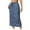 Blue, variant on LOVZFMLL Maxi Skirts for Women 2025 Summer Casual Solid Drawstring Elastic High Waist Long Sweat Skirts with Pockets Black M
