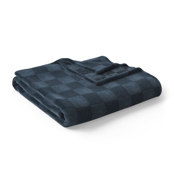Plaid douillet pour enfants Mainstays, bleu à carreaux, 50 po x 60 po